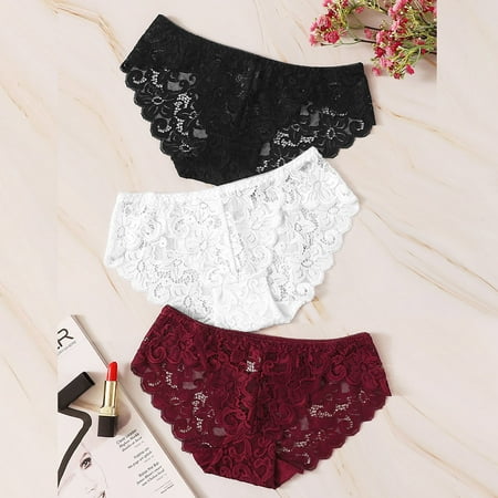 Vikakiooze Fashion 3PC Women Lace Flowers Hollow Underwear Panties G string Lingerie Thongs Underwear for Women
Vikakiooze Fashion 3PC Women Lace Flowers Hollow Underwear Panties G string Lingerie Thongs Underwear for Women