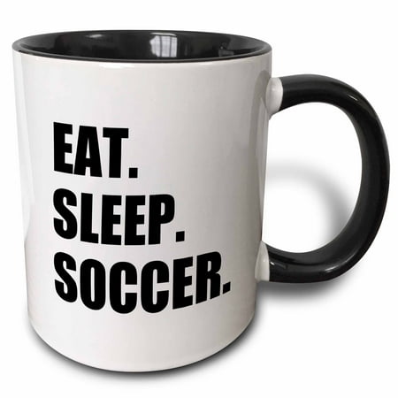 3dRose Eat Sleep Soccer. team sport playing enthusiast play player black text - Two Tone Black Mug 11-ounce
3dRose Eat Sleep Soccer. team sport playing enthusiast play player black text - Two Tone Black Mug 11-ounce