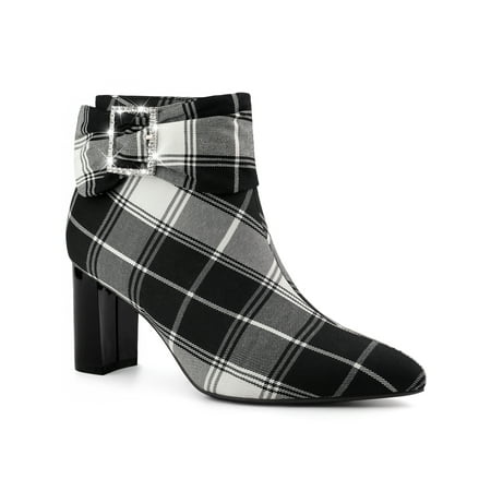 Perphy Plaid Pointy Toe Rhines Bow Decor Zipper Block Heels Ankle Boots for Women
Perphy Plaid Pointy Toe Rhines Bow Decor Zipper Block Heels Ankle Boots for Women
