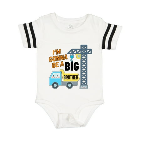 Inktastic Im Gonna Be a Big Brother- Truck and Crane Gift Baby Boy Bodysuit