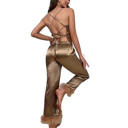 Sexy Solid Spaghetti Strap Pant Sets Sleeveless Mocha Brown Womens Pajama Sets (Women s)
Sexy Solid Spaghetti Strap Pant Sets Sleeveless Mocha Brown Womens Pajama Sets (Women s)