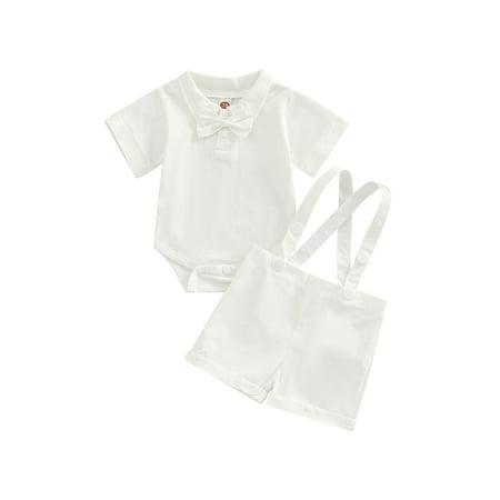 Binpure Infant Boy Short Sleeve Romper + Suspender Shorts Bow Tie Gentleman Style Clothing
Binpure Infant Boy Short Sleeve Romper + Suspender Shorts Bow Tie Gentleman Style Clothing