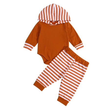 AvoDovA Baby Girls Boys Outfit Infant Simple Style Patchwork Stripes Long Sleeve Hooded Romper + Long Pants Set 9-12 Months
AvoDovA Baby Girls Boys Outfit Infant Simple Style Patchwork Stripes Long Sleeve Hooded Romper + Long Pants Set 9-12 Months