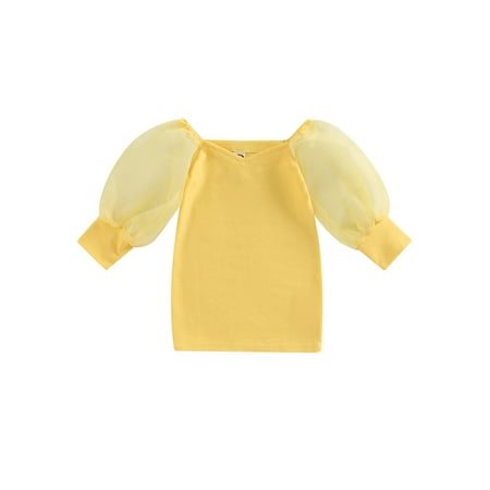 Frobukio Kids Little Girls Spring Autumn Dress Mesh Long Puff Sleeve Off Shoulder Solid Color Straight Dress Yellow 18-24 Months
Frobukio Kids Little Girls Spring Autumn Dress Mesh Long Puff Sleeve Off Shoulder Solid Color Straight Dress Yellow 18-24 Months