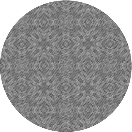 Ahgly Company Indoor Round Patterned Dim Gray Area Rugs 8 Round