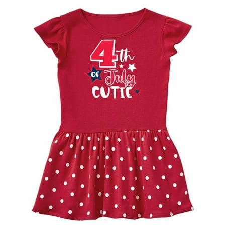Inktastic 4th of July Cutie with Stars Gift Toddler Girl Dress