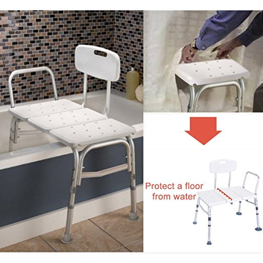 Ktaxon Bath Chiar Plastic Tub Transfer Bench With Adjustable Backrest