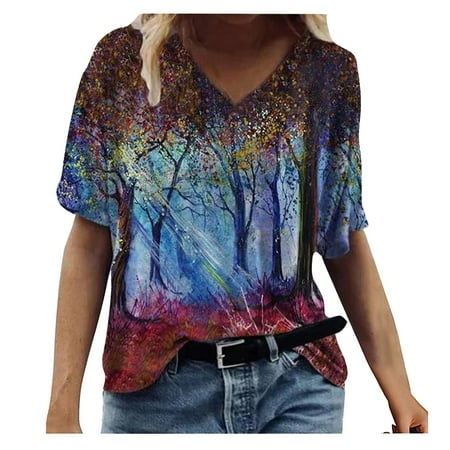 Maternity Blouses Women Casual Printed V-neck Short-sleeved Loose Pullover Fashion T-shirt Maternity Blouses Blue M
Maternity Blouses Women Casual Printed V-neck Short-sleeved Loose Pullover Fashion T-shirt Maternity Blouses Blue M