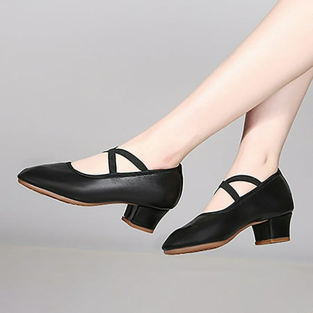 Cathalem Formal Flat Sandals Foreign Trade 2023 New Soft Sole Solid Leather CrossStrap Dance Shoes Heels for Women Wide Width Black 8.5 
Cathalem Formal Flat Sandals Foreign Trade 2023 New Soft Sole Solid Leather CrossStrap Dance Shoes Heels for Women Wide Width Black 8.5