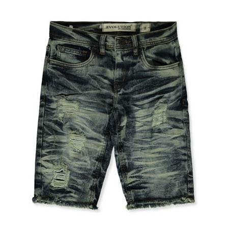 Evolution In Design Boys Rip Denim Shorts - sky blue 2t (Toddler)