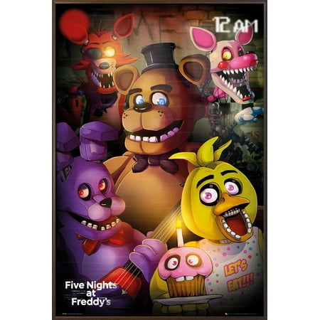 Five Nights At Freddy's - Framed Gaming Poster / Print (Group) (Size: 24" x 36")