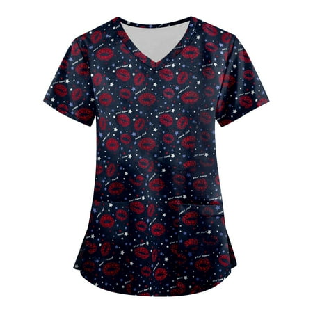 QWERTYU Casual Scrubs Top for Women Professionals Holiday Uniform Working V Neck T Shirt Graphic Pockets Nursing Scrubs Red 5XL
QWERTYU Casual Scrubs Top for Women Professionals Holiday Uniform Working V Neck T Shirt Graphic Pockets Nursing Scrubs Red 5XL