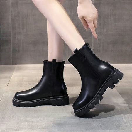 Fashion Autumn Women Ankle Boots Thick Sole Non Slip Zipper Solid Color Round Toe Comfortable
Fashion Autumn Women Ankle Boots Thick Sole Non Slip Zipper Solid Color Round Toe Comfortable