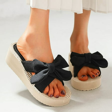 Slippers For Women Fashion Spring And Summer Casual Bow Sandals Beach Wedge Slippers Womens Slippers
Slippers For Women Fashion Spring And Summer Casual Bow Sandals Beach Wedge Slippers Womens Slippers