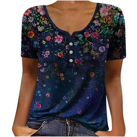 PIMOXV Women s Plus Size Floral Love Button Down Crewneck Short Sleeve Henley Shirts Workout Tops for Women Built In Sports Bra
PIMOXV Women s Plus Size Floral Love Button Down Crewneck Short Sleeve Henley Shirts Workout Tops for Women Built In Sports Bra