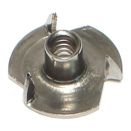 #10-24 x 9/32 18-8 Stainless Steel Coarse Thread Pronged Tee Nuts (10 pcs.)