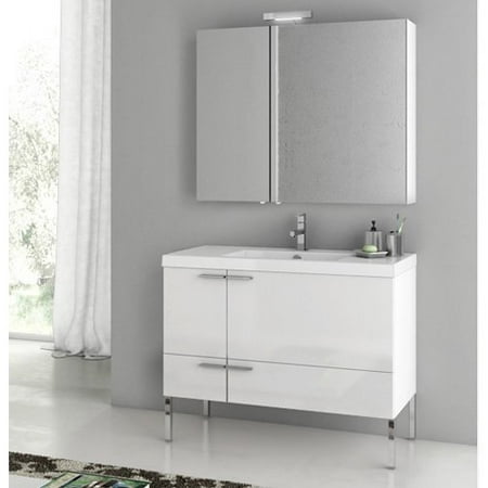 ACF by Nameeks ACF ANS26-GW New Space 39-in. Single Bathroom Vanity Set - Glossy White