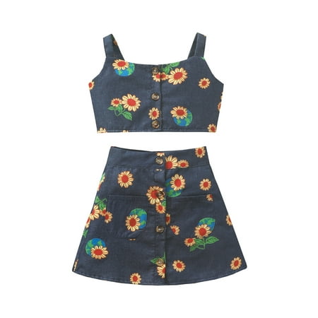 Suanret Little Girls 2PCS Streetwear Set Toddler Sunflower Patterns Sleeveless Tank Tops Button Closure Summer A-line Skirt Sunflower 1-2 Years
Suanret Little Girls 2PCS Streetwear Set Toddler Sunflower Patterns Sleeveless Tank Tops Button Closure Summer A-line Skirt Sunflower 1-2 Years