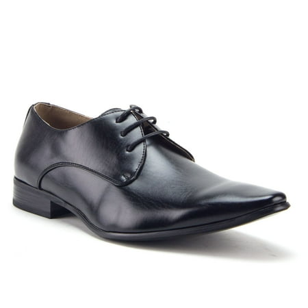 Men s Derby Pointy Toe Oxford Lace Up Dress Shoes 98101 Black 9