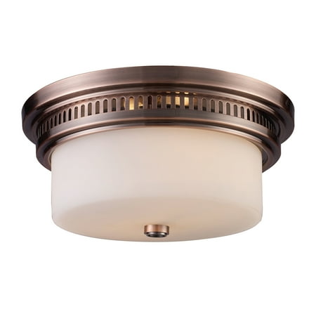 Elk Home Chadwick 13 Wide 2-Light Flush Mount - Antique Copper