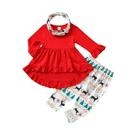 Sunisery Christmas Kids Baby Girls Clothes Sets Long Sleeve Pullovers Tops Printed Pants Scarf Outfits Black Deer 2-3 Years
Sunisery Christmas Kids Baby Girls Clothes Sets Long Sleeve Pullovers Tops Printed Pants Scarf Outfits Black Deer 2-3 Years