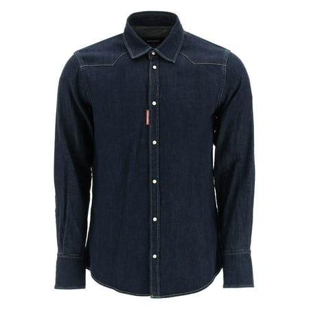 Dsquared2 cotton hemp denim western shirt