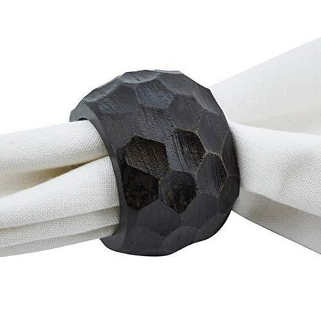 Fennco Styles Chunky Mango Wood Napkin Rings Set of 4