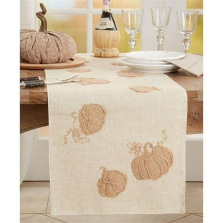 Saro Lifestyle 8928.N1670B 16 x 70 in. Pumpkins Design Table Runner Natural