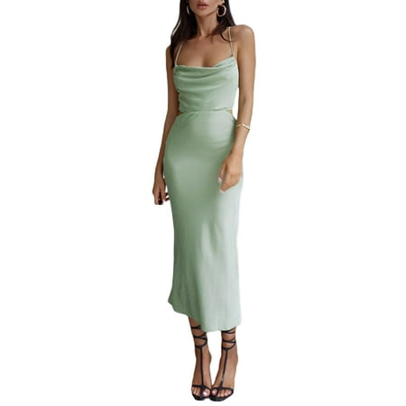 allshope Women Tie-up Backless Dress Adults Solid Color Cowl Neck Cross Strap One-piece
allshope Women Tie-up Backless Dress Adults Solid Color Cowl Neck Cross Strap One-piece
