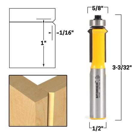 Yonico 1 V Notch Flush Trim Router Bit - 1/2 Shank - 14149