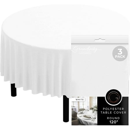 Round Tablecloth (White -120 Inch) - Polyester Tablecloth - Stain & Wrinkle Resistant Washable Polyester - Decorative Fabric Table Cover Linens (3 Pack)
Round Tablecloth (White -120 Inch) - Polyester Tablecloth - Stain & Wrinkle Resistant Washable Polyester - Decorative Fabric Table Cover Linens (3 Pack)