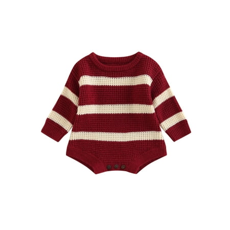 0-24 Months Baby Fall Winter Knit Sweater Rompers Casual Toddler Boy Girl Striped Loose Long Sleeve Round Neck Pullover Romper
0-24 Months Baby Fall Winter Knit Sweater Rompers Casual Toddler Boy Girl Striped Loose Long Sleeve Round Neck Pullover Romper