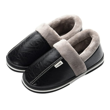 PU Waterproof Cotton Slippers Women Men Winter Indoor Home Household warm warm slippers winter slippers PU leather plush lining men women home Black 37-38 Suitable For 36-37
PU Waterproof Cotton Slippers Women Men Winter Indoor Home Household warm warm slippers winter slippers PU leather plush lining men women home Black 37-38 Suitable For 36-37