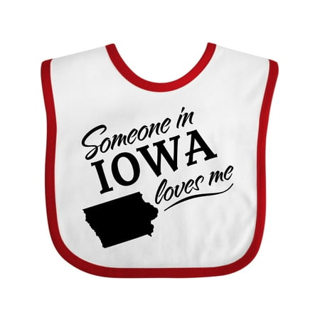 Inktastic Someone in Iowa Loves Me Gift Baby Boy or Baby Girl Bib
