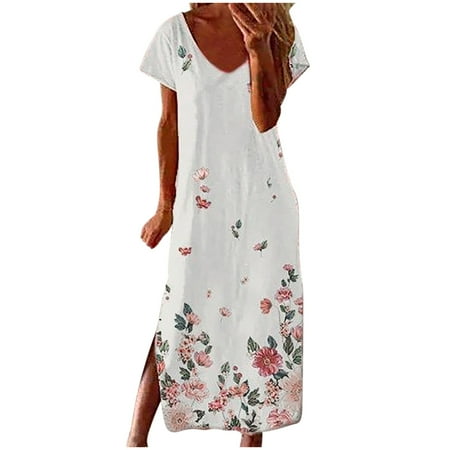 Womens Fashion Comfortable Casual Round Neck Short Sleeve Printed Slit Dress Multicolor XXL
Womens Fashion Comfortable Casual Round Neck Short Sleeve Printed Slit Dress Multicolor XXL
