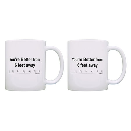 ThisWear Pandemic Awareness 2021 Mug You re Better From 6 Feet Away 11 ounce 2 Pack Coffee Mugs
ThisWear Pandemic Awareness 2021 Mug You re Better From 6 Feet Away 11 ounce 2 Pack Coffee Mugs