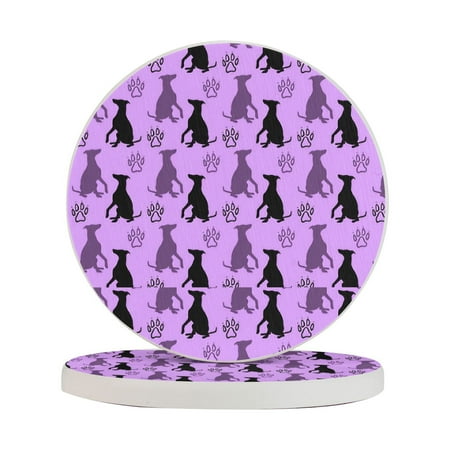 Circular Drink Coasters Set Whippet Shadows Purple Beautiful Home Decor Diatomite Heat-Resistant Diatomite Protect Table Countertop
Circular Drink Coasters Set Whippet Shadows Purple Beautiful Home Decor Diatomite Heat-Resistant Diatomite Protect Table Countertop