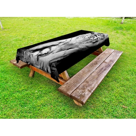 Tiger Outdoor Tablecloth Black and White Image of Large Cat Playing with Water Cool Animals Fun Hunter Decorative Washable Fabric Picnic Table Cloth 58 X 84 Inches Black Pale Grey by Ambesonne
Tiger Outdoor Tablecloth Black and White Image of Large Cat Playing with Water Cool Animals Fun Hunter Decorative Washable Fabric Picnic Table Cloth 58 X 84 Inches Black Pale Grey by Ambesonne