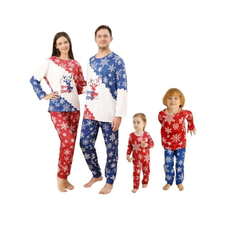 Frontwalk Mommy Dad Child Loungewear Snowflake Printed Sleepwear Elastic Waist Elk Graphic PJ Sets Women Men Kids Crew Neck Christmas Matching Family Pajamas Set Red Blue Men L
Frontwalk Mommy Dad Child Loungewear Snowflake Printed Sleepwear Elastic Waist Elk Graphic PJ Sets Women Men Kids Crew Neck Christmas Matching Family Pajamas Set Red Blue Men L