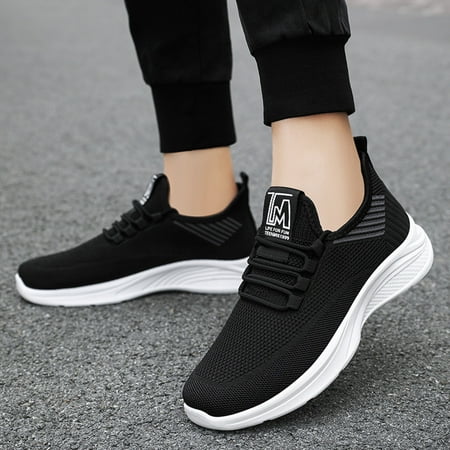 

Yolai Fashion Summer Men Sports Shoes Flat Soft Bottom Non Slip Mesh Breathable Comfortable Lace Up Simple Style Design