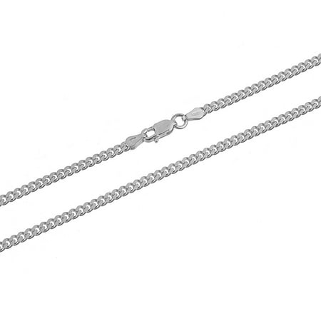 Cuban Link Chain Necklace Sterling Silver Curb 3mm Nickel Free 20 inch