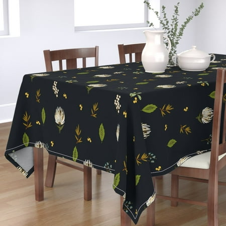 Tablecloth Botanical Botany Floral Flower Protea Leaf Cotton Sateen