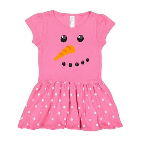 Inktastic Snowman Face Gift Toddler Girl Dress