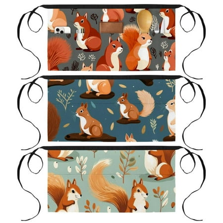 Squirrel Waiter Apron with 3 Pockets Printed Design - for Bartenders Servers and Artists
Squirrel Waiter Apron with 3 Pockets Printed Design - for Bartenders Servers and Artists