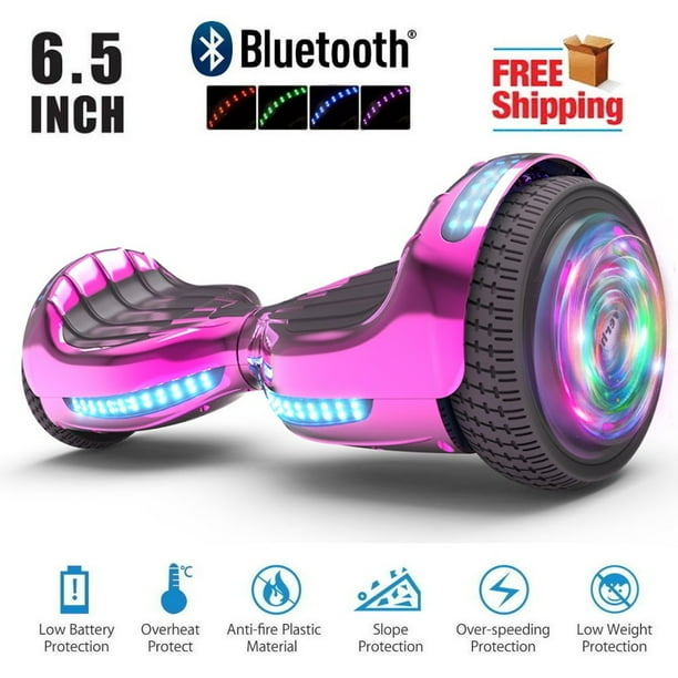 HOVERHEART UL 2272 Certified LED Hoverboard 6.5" Self Balancing Wheel Electric Scooter -Chrome Pink