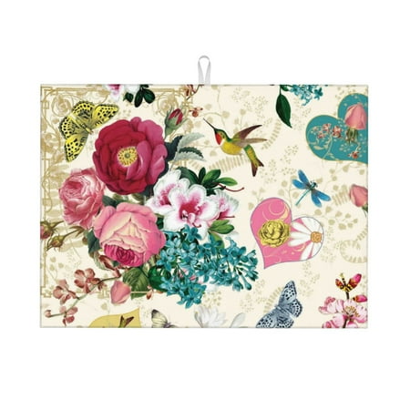 Tebeau Bird Butterfly Rose Print Dish Drying Mat for Kitchen Counter Dish Drying Pad with Non-slip Rubber Backed Hide Stain Anti Absorbent for Kitchen Counter Drying Mat
Tebeau Bird Butterfly Rose Print Dish Drying Mat for Kitchen Counter Dish Drying Pad with Non-slip Rubber Backed Hide Stain Anti Absorbent for Kitchen Counter Drying Mat