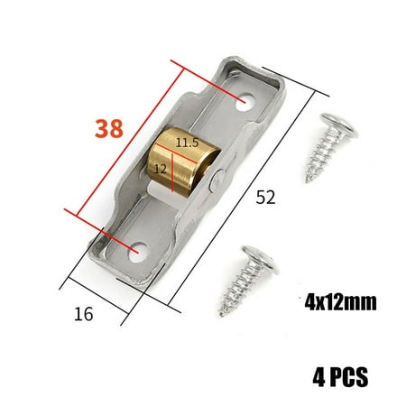 4Pcs Sliding Door Wheels Rollers Heavy Mute Stainless Steel Sash Bearing Pulley