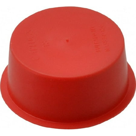 100 Pack Caplugs 99120151 Press Fit Red Poly Caps 1-1/4 NPT ID