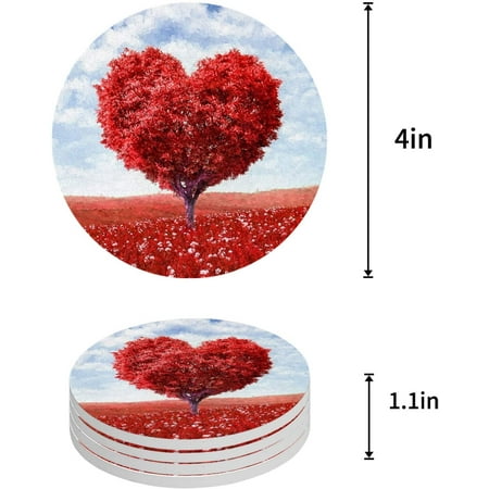 FMSHPON Happy Valentines Day Theme Red Love Tree Set of 8 Round Coaster for Drinks Absorbent Ceramic Stone Coasters Cup Mat with Cork Base for Home Kitchen Room Coffee Table Bar Decor
FMSHPON Happy Valentines Day Theme Red Love Tree Set of 8 Round Coaster for Drinks Absorbent Ceramic Stone Coasters Cup Mat with Cork Base for Home Kitchen Room Coffee Table Bar Decor
