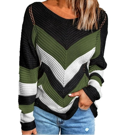 Sweaters For Women Trendy Round Neck Color Block Coat Sweater Ladies Winter Comfortable Pullover Long Sleeve Tops Green XX-Large
Sweaters For Women Trendy Round Neck Color Block Coat Sweater Ladies Winter Comfortable Pullover Long Sleeve Tops Green XX-Large